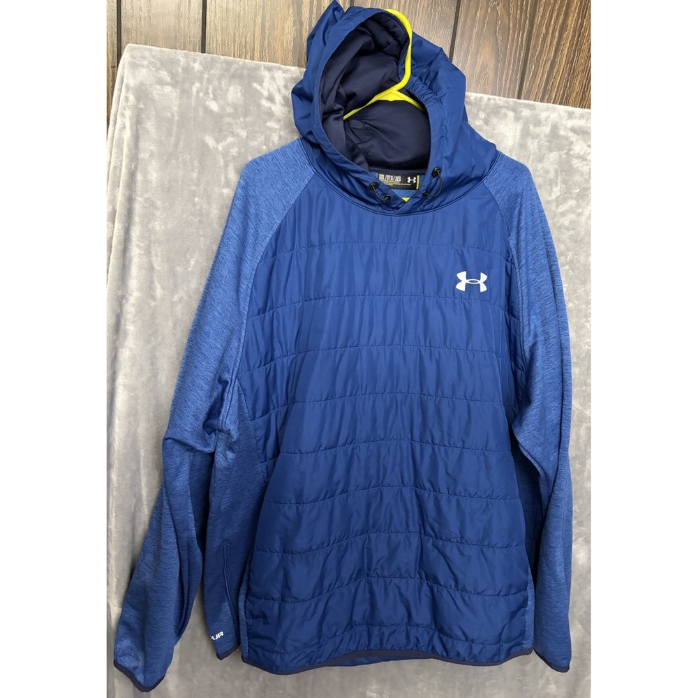 Royal Blue Quilted Swacket Under Armour Insulated Hoodie Pullover Size 3XL Good